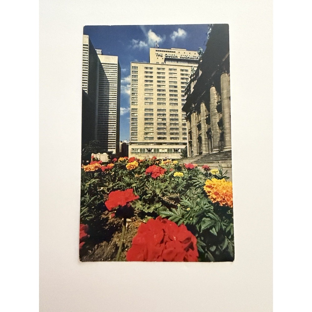 Postcard The Queen Elizabeth CN Hotel Hilton Canada Montreal Canada Flower Bed